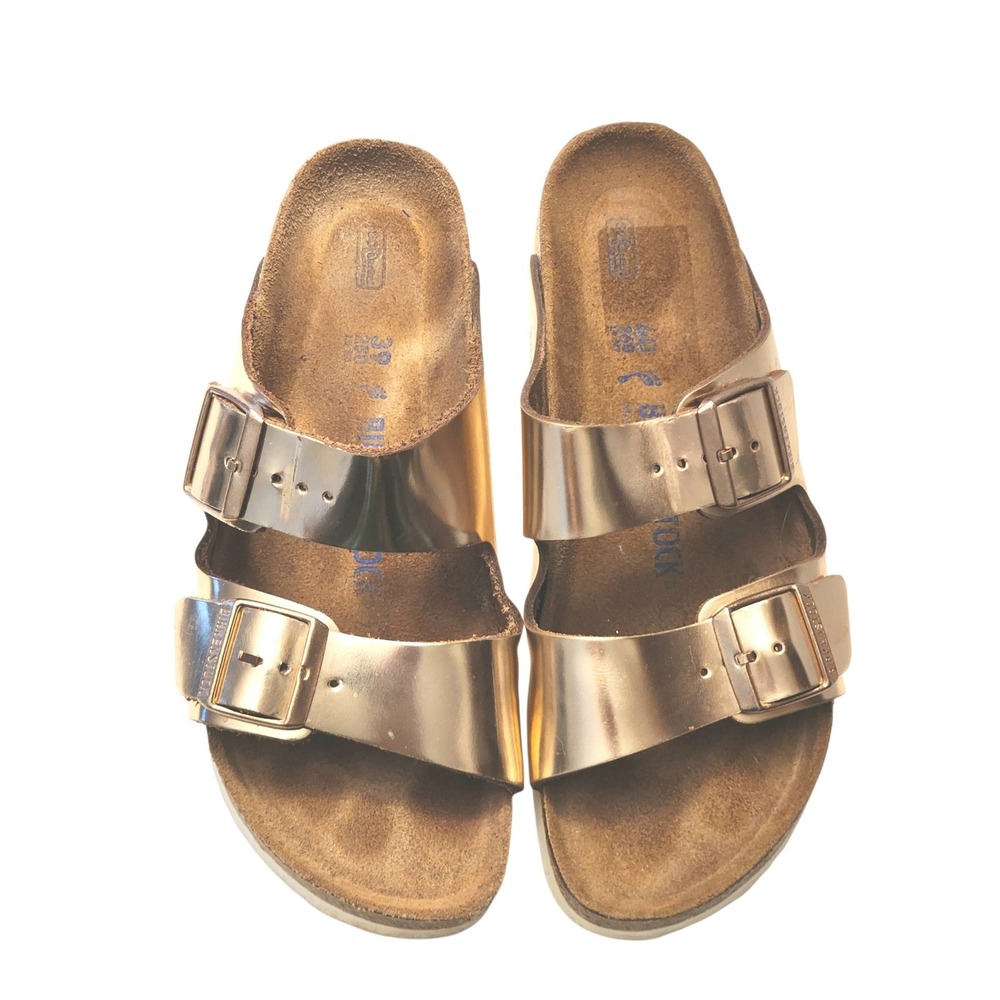 Birkenstock Arizona Metallic Copper Rose Gold Sandals Mismatched Size 39 40